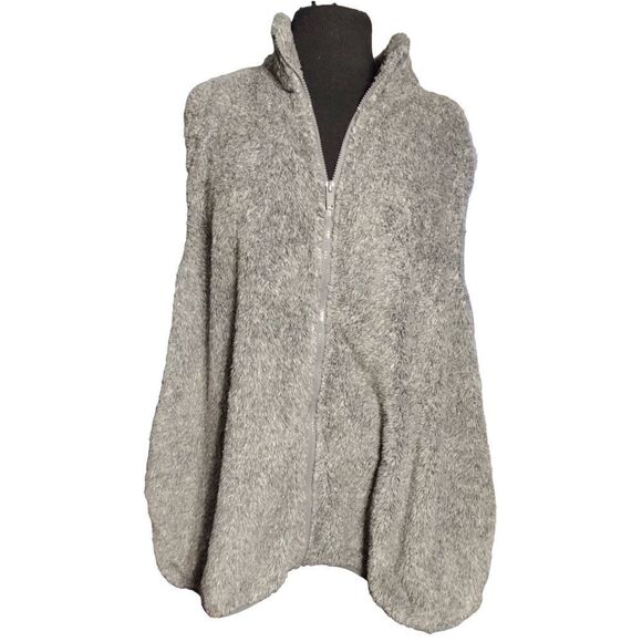 STUDIO 1886 Women's 3X (26W-28W) full zip faux fur gray vest - Picture 1 of 5